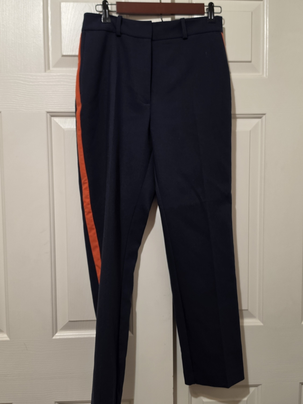 Boden Kew Side Stripe Trousers Navy Blue Red Sz 6R Business Casual Preppy